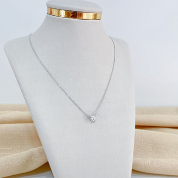 Gargantilha Prata Ponto Luz 5mm 45cm Moissanite