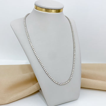 Gargantilha Prata Riviera Amarelo Claro 4g 45cm 3mm