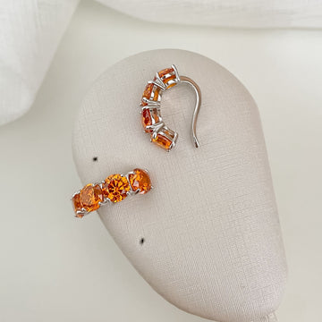 Piercing Prata Red Orange 6mm