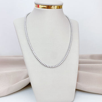 Gargantilha Prata Riviera Cristal 2.5mm Moissanite