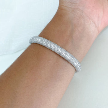 Bracelete Prata Cravejado 1,4mm Moissanite