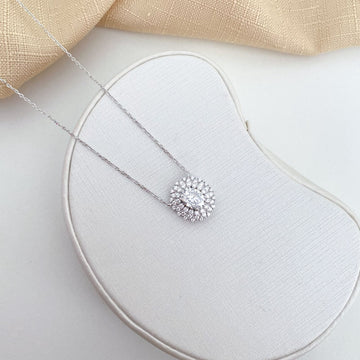 Gargantilha Prata Oval Cristal Cravejada 45cm 6x8mm Moissanite
