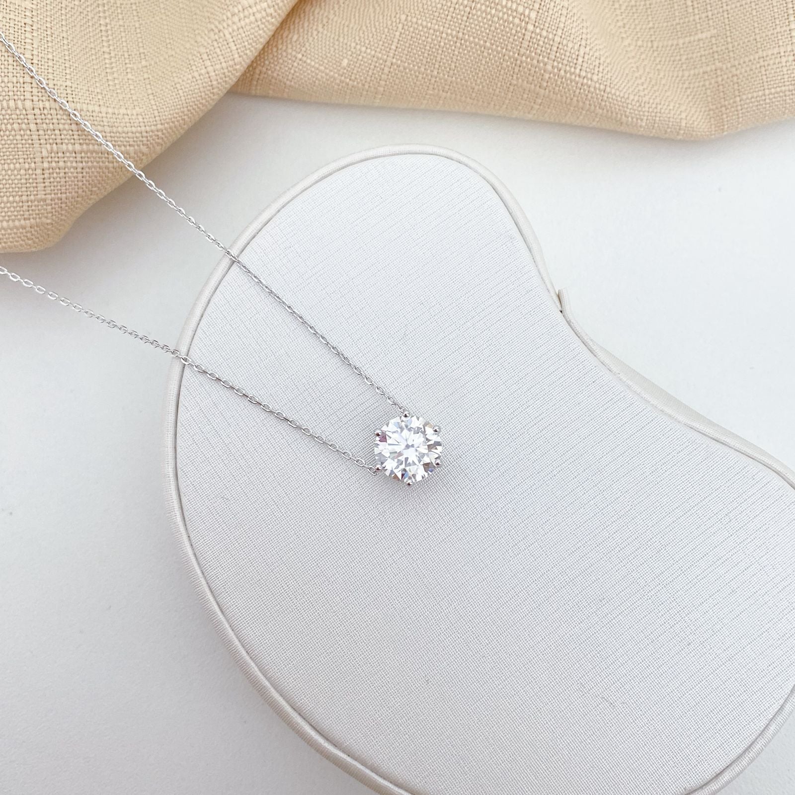 Gargantilha Prata Ponto de Luz Cristal 45cm 9,5mm Moissanite
