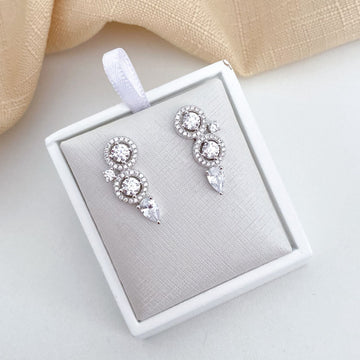 Brinco Prata Earcuff Cristal Cravejado 4mm