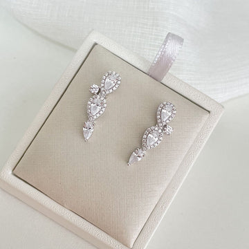 Brinco Prata Earcuff Cristal 2mm