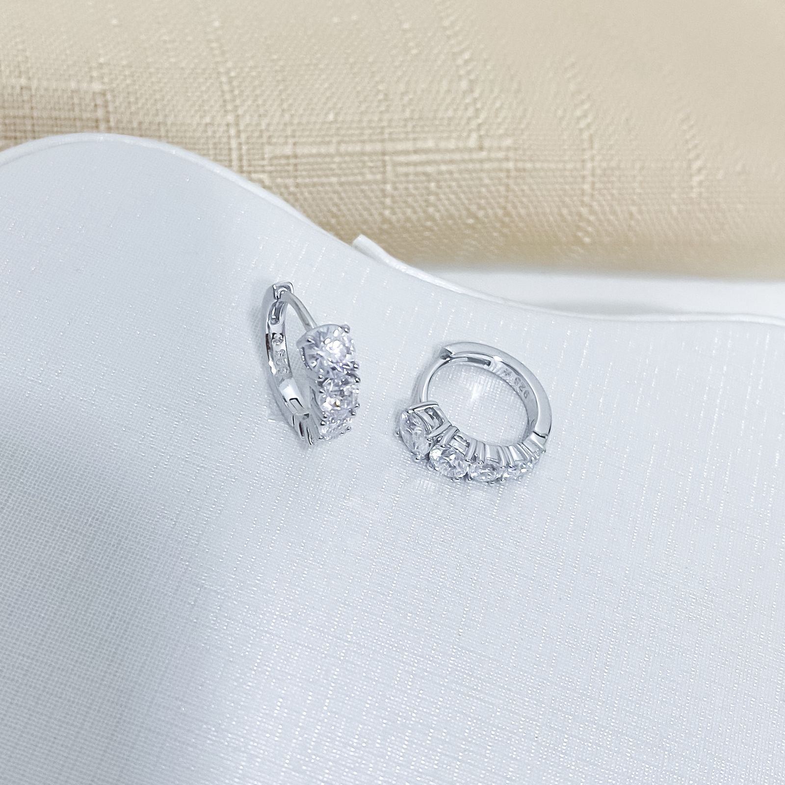 Argola Prata Red Cristal 4mm Moissanite