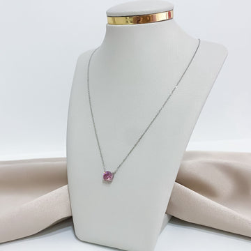 Gargantilha Prata Ponto de Luz L-rhodolite 8mm