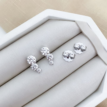 Brinco Prata Earcuff Cristal 3/5/6mm Moissanite