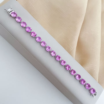 Pulseira Prata Red Rosa 8mm