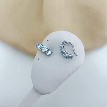 Piercing Prata Red Azul Claro 6mm