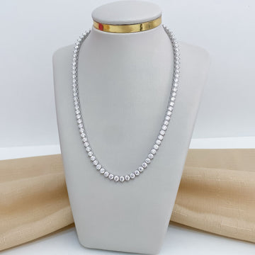 Gargantilha Prata Riviera Cristal 3g 40cm 4mm Moissanite