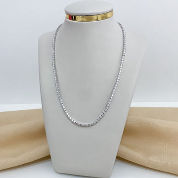 Gargantilha Prata Riviera Cristal 4g 40cm 3mm Moissanite