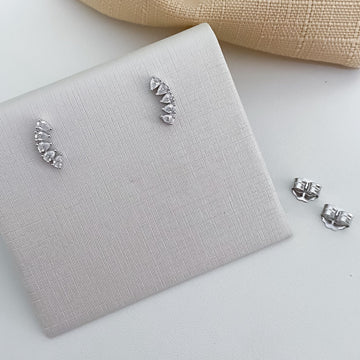 Brinco Prata Earcurff Cristal 2mm Moissanite