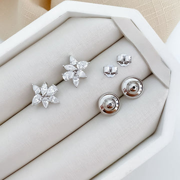 Brinco Prata Gota Cristal 4x3mm Moissanite