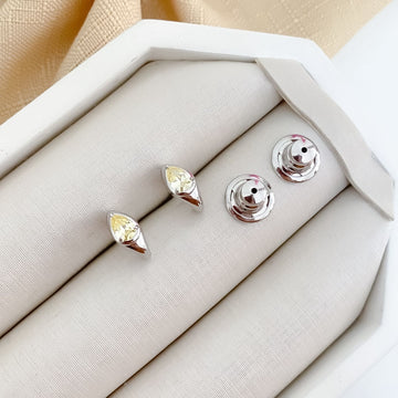 Brinco Prata Gota Amarela 6x4mm
