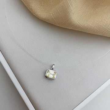 Nylon Prata Pedra Amarela 8x6mm