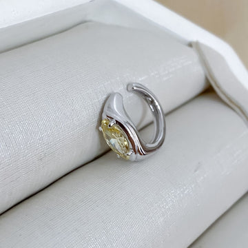 Piercing Prata Navete Amarelo 8x4mm