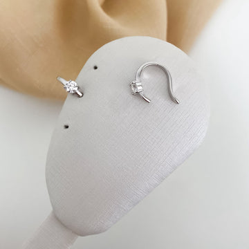 Piercing Prata Pedra Cristal 4.0mm Moissanite