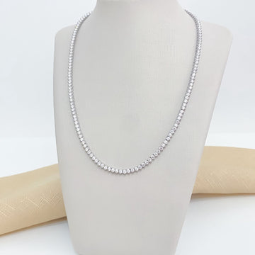 Gargantilha Prata Riviera Cristal 3g 42cm 5.2mm Moissanite