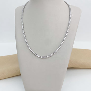 Gargantilha Prata Riviera Cristal 4g 40cm 5.2cm Moissanite