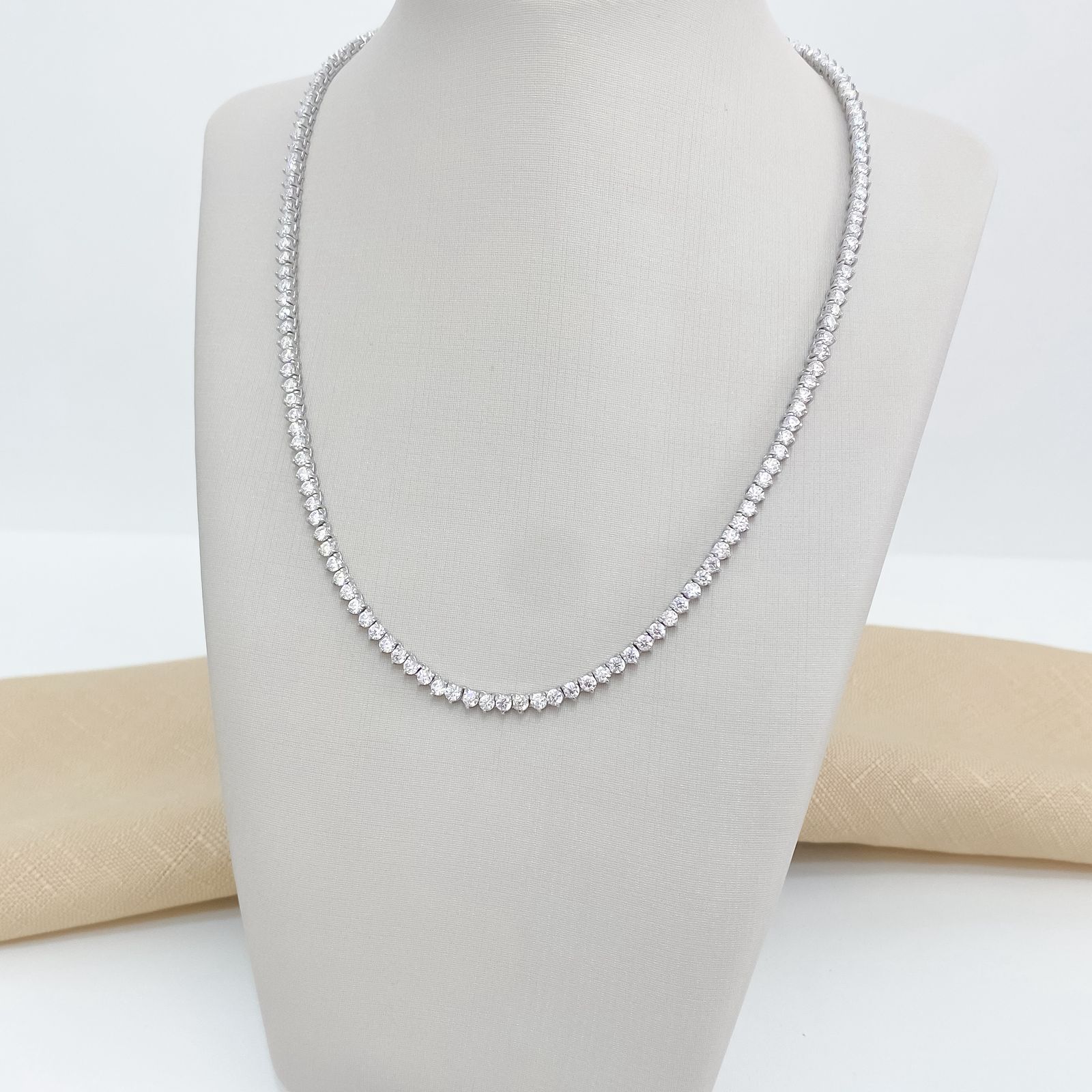 Gargantilha Prata Riviera Cristal 3g 40cm 5.2mm Moissanite