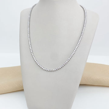 Gargantilha Prata Riviera Cristal 3g 40cm 5.2mm Moissanite