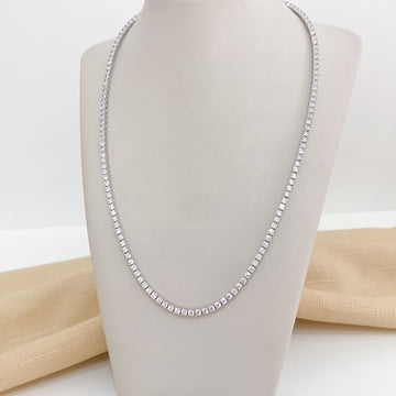 Gargantilha Prata Riviera Cristal 4g 45cm 3mm