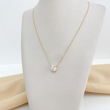 Gargantilha Prata Ponto Luz Dourada 45cm 8mm