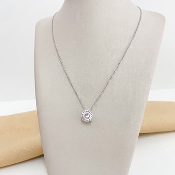 Gargantilha Prata Ponto Luz Cristal 45cm 10mm Moissanite
