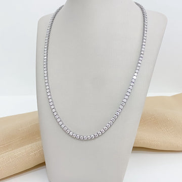Gargantilha Prata Riviera Cristal 4g 45cm 3mm Moisanite