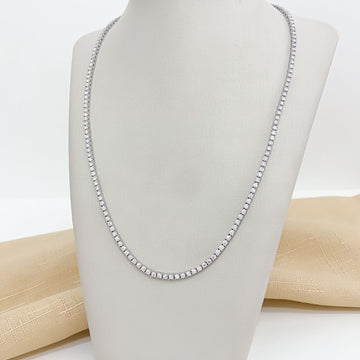 Gargantilha Prata Riviera Cristal 4g 45cm 2mm Moissanite