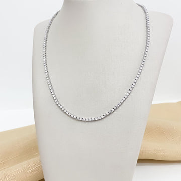 Gargantilha Prata Riviera Cristal 4g 40cm 2mm Moissanite