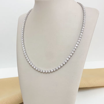 Gargantilha Prata Riviera Cristal 4g 45cm 2.75mm Moissanite