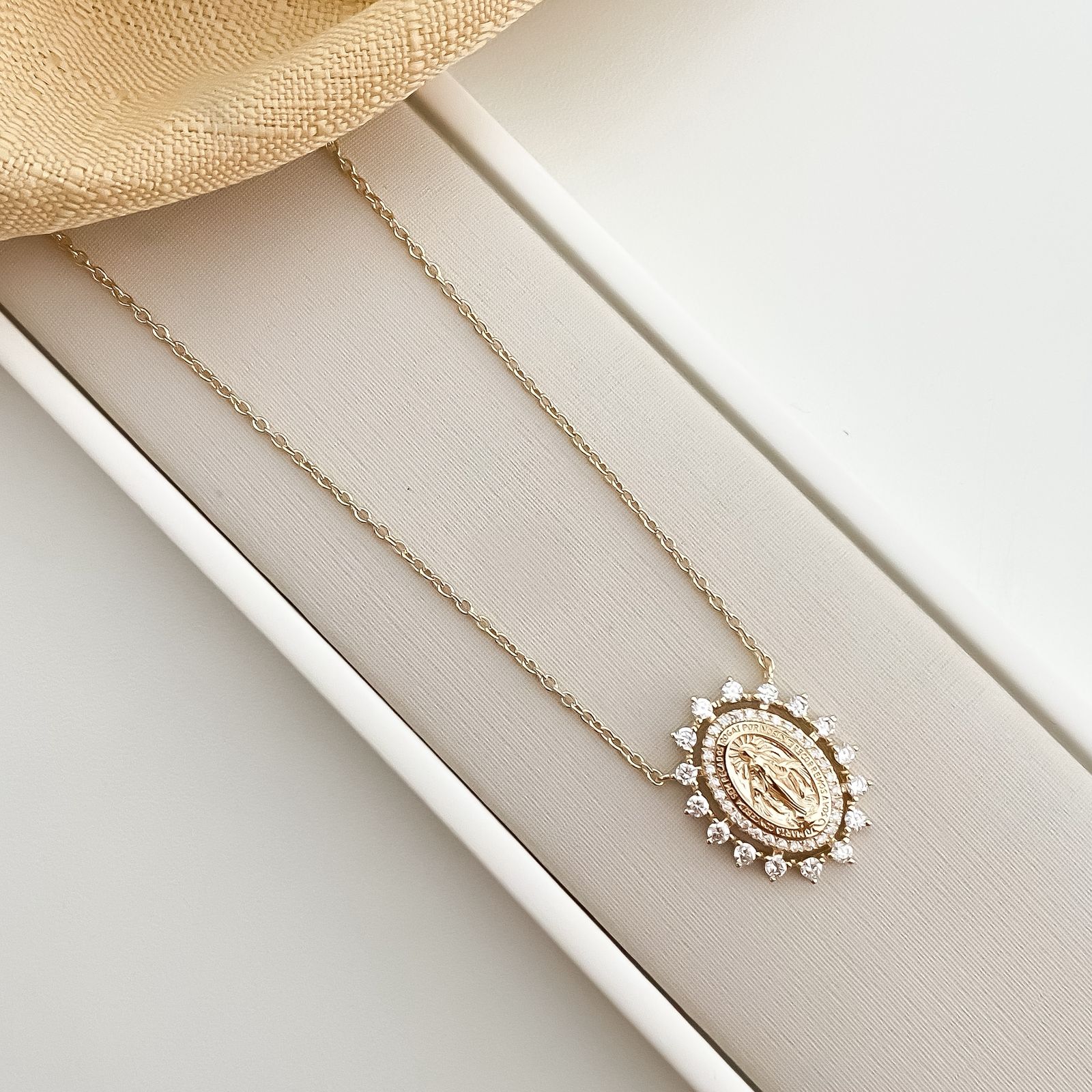 Gargantilha Prata N Sra Graças Cravejada D 45cm 2mm Moissanite