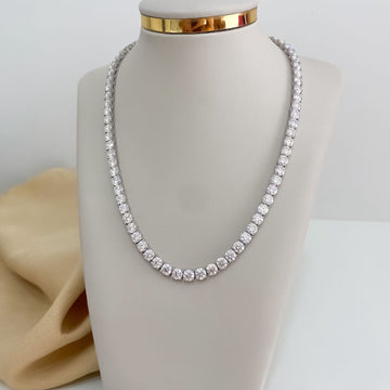 Gargantilha Prata Riviera Cristal 4g 40cm 5mm Moissanite