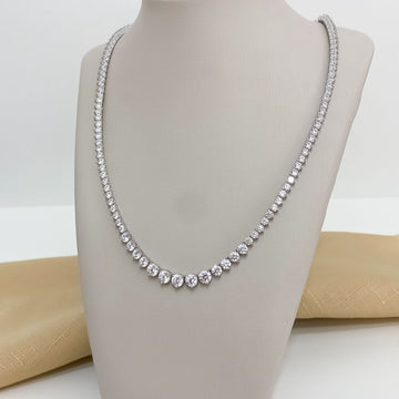 Gargantilha Prata Riviera Cristal 45cm 5mm