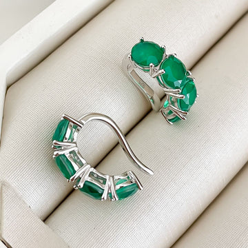 Piercing Prata Red Verde Escuro 6mm