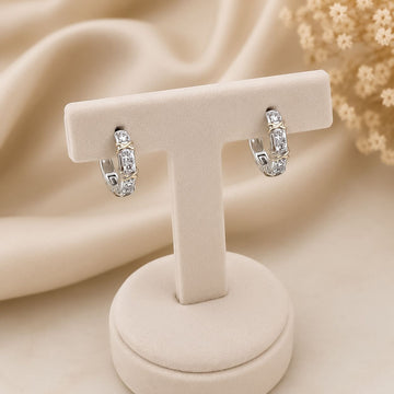 Argola Prata Cravejada X Dourado 2mm