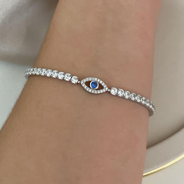 Pulseira Prata Riviera Olho Grego