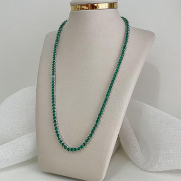 Gargantilha Prata Riviera Verde 3g 45cm 3mm