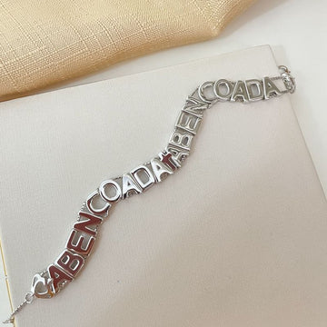 Pulseira Prata Abençoada Lisa 17cm