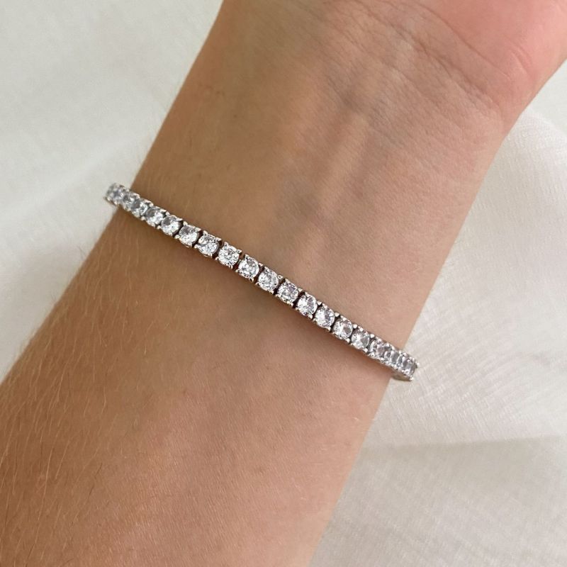Pulseira Prata Riviera Cristal