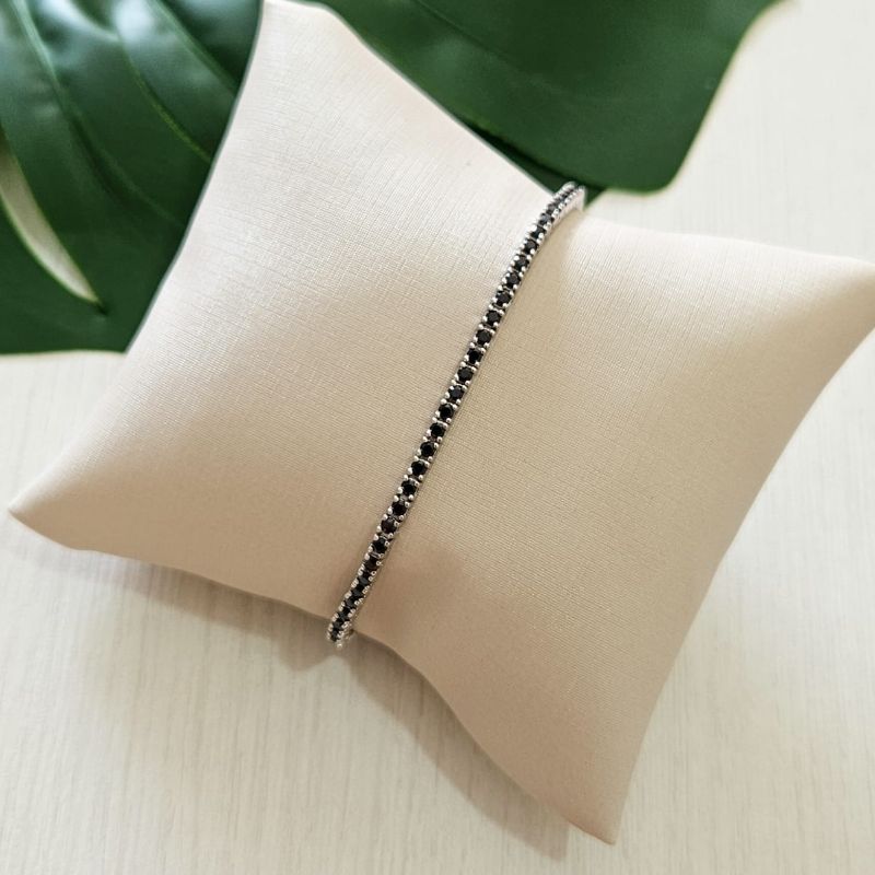Pulseira Prata Riviera Preta