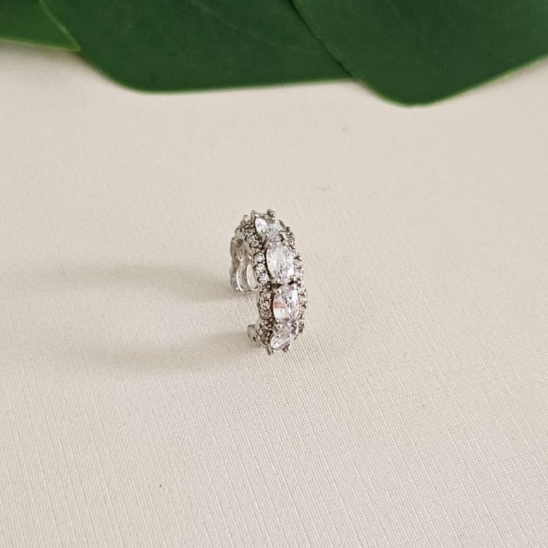 Piercing Prata Cravejado Cristal