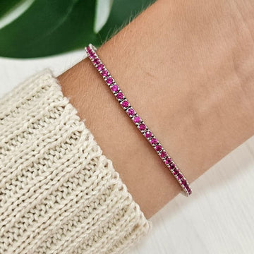 Pulseira Prata Riviera Rosa