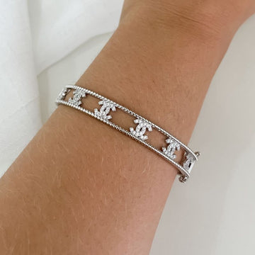 Bracelete Prata Chanel Cravejado