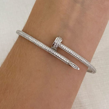 Bracelete Prata Prego Cravejado