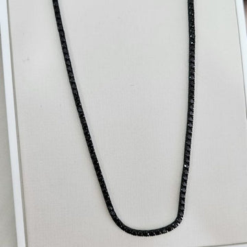 Gargantilha Prata Riviera Preta 50cm 3mm