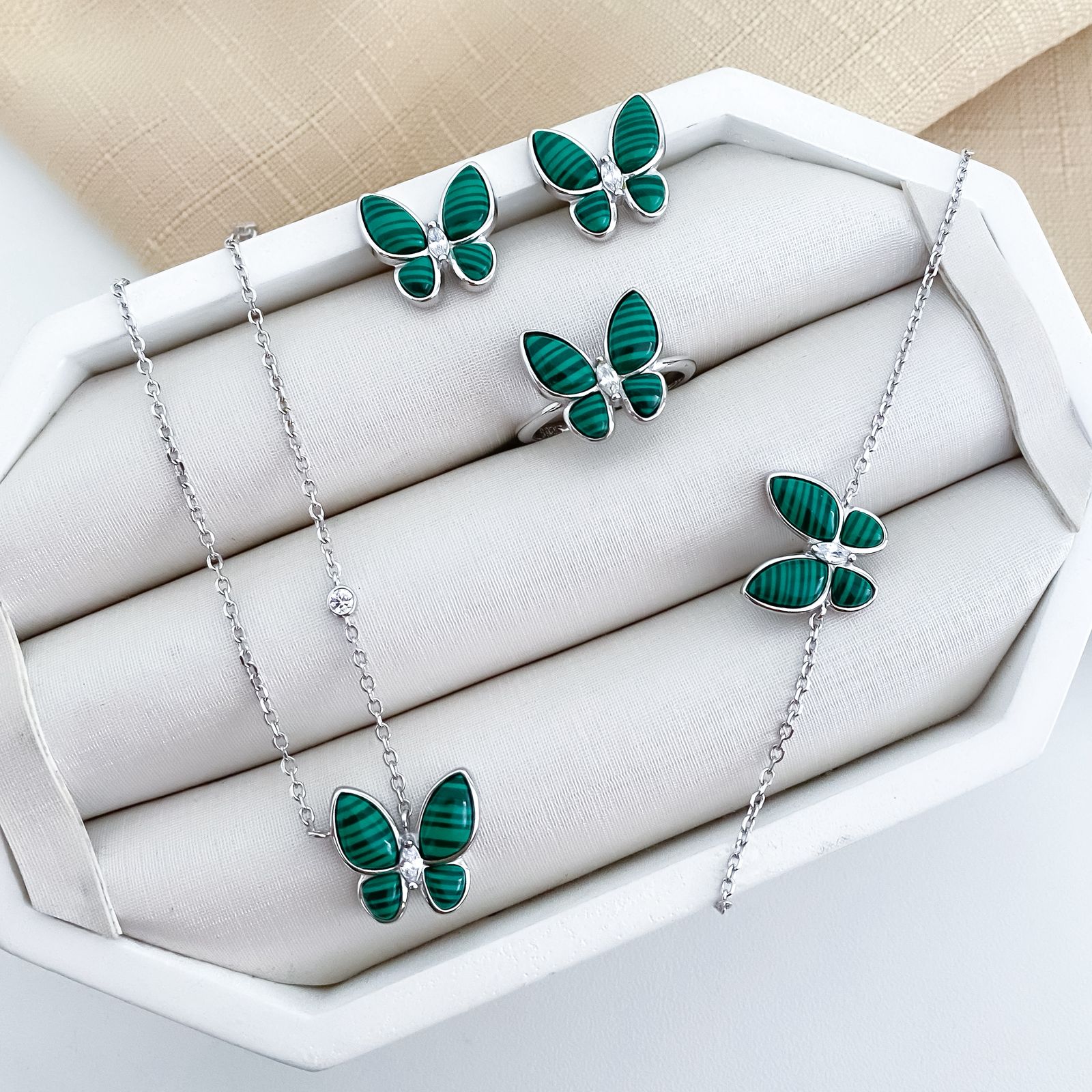 Conjunto Prata Borboleta