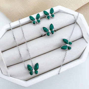 Conjunto Prata Borboleta